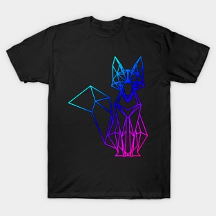 Geometric Rainbow Fox Design T-Shirt